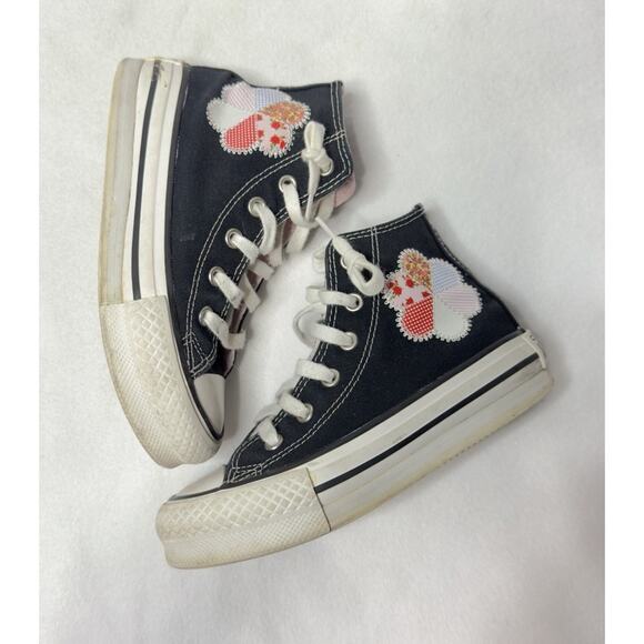 Converse Chuck Taylor All Star Leaf Patchwork Platform Sneakers Girl Sz 12 - Picture 9 of 14
